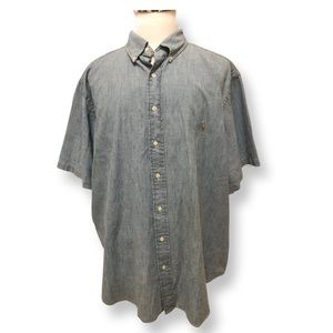 Polo Ralph Lauren Mens Button Up Shirt Blue Size 2XB Chambray